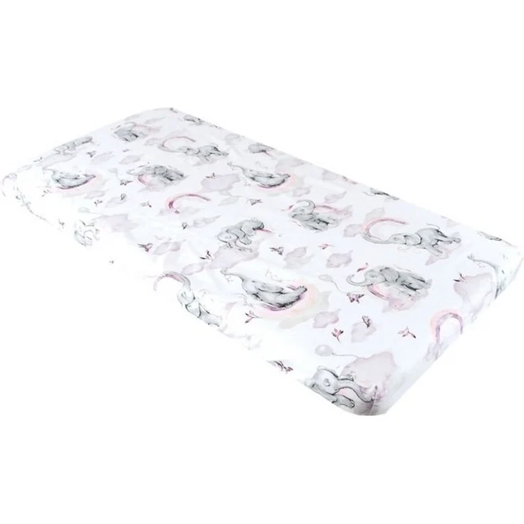 BabyLux Spannbettlaken SPANNBETTLAKEN 70x140 Spannbetttuch Baumwolle Kinder Baby Babybett, 125. Elefanten Rosa – Bild 2