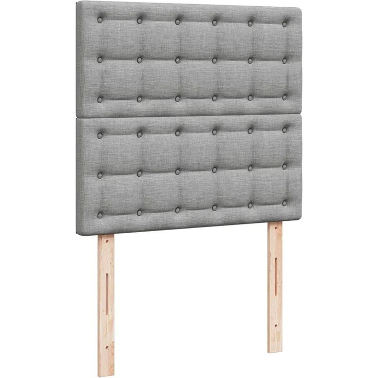 vidaXL Boxspringbett mit Matratze Hellgrau 90x190 cm Stoff 3294225 – Bild 9