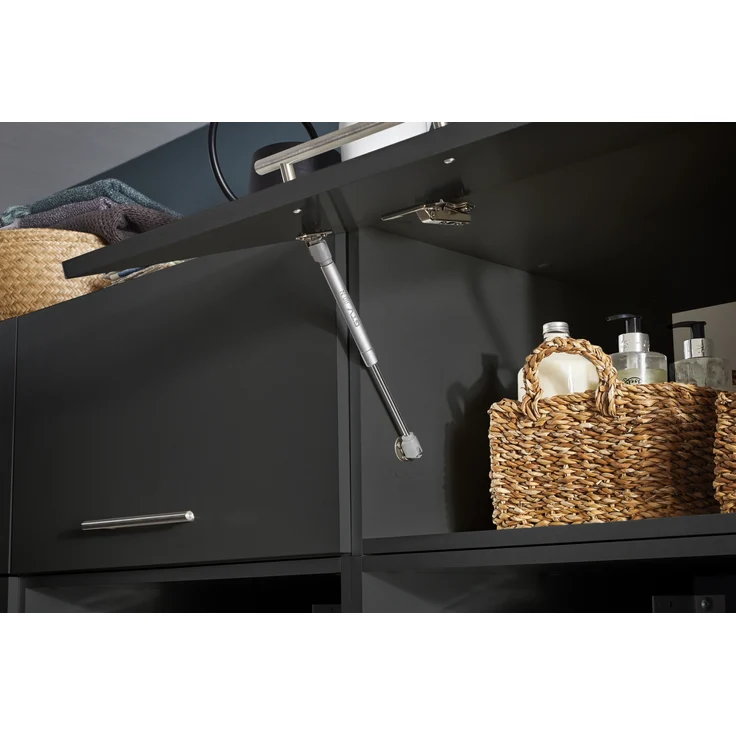 Waschmaschinenumbauschrank >LAUNDREEZY< in anthrazit - 235x200x67,5 (BxHxT) – Bild 7
