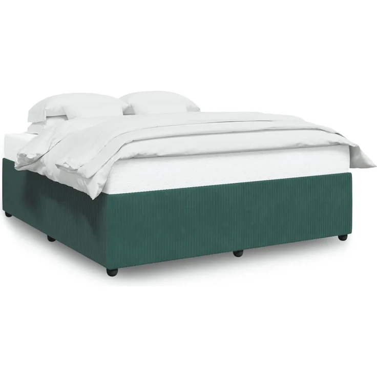 vidaXL Bettgestell ohne Matratze Dunkelgrün 200x200 cm Samt 3285033 – Bild 2