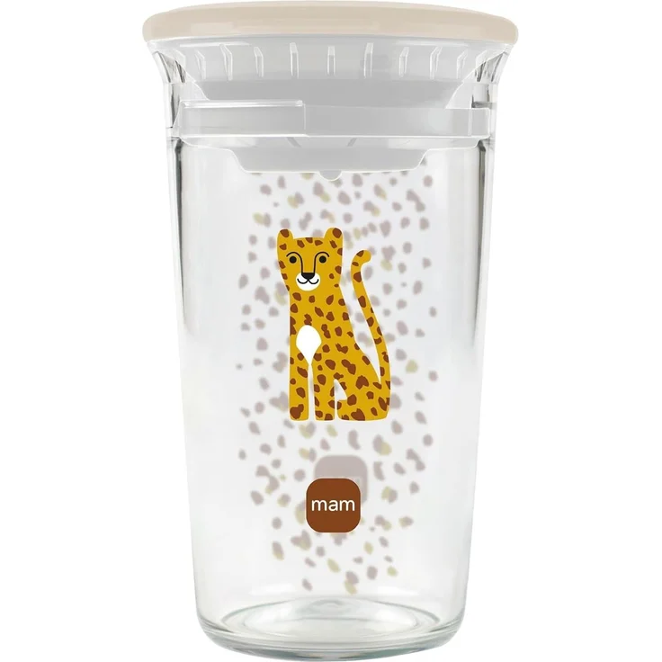 MAM Easy to Drink Cup 360° Trinklernbecher 290 ml, ab 8 Monaten, Leopard