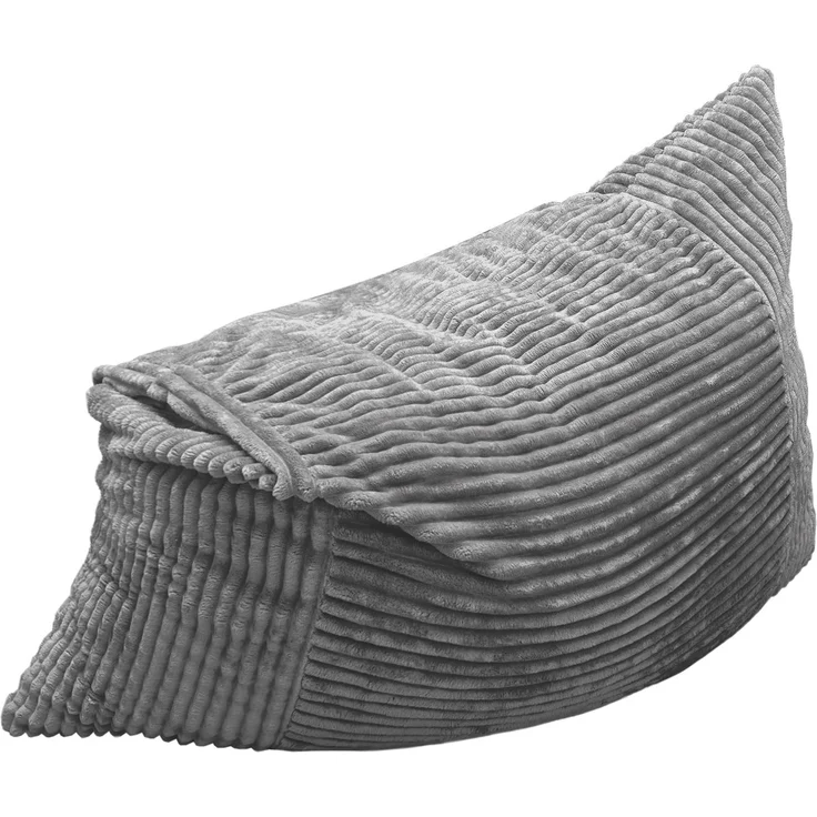 Sitzsack aus Cord, 3-in-1 als Sessel, Sofa und Liegefläche, 208cm×125cm×42cm, Hellgrau – Bild 5