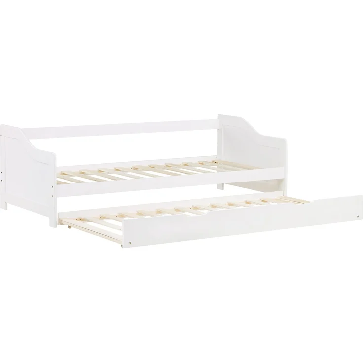Homestyle4u Kinderbett Funktionsbett Jugendbett Ausziehbett 90x200 weiß Kojenbett Gästebett – Bild 8