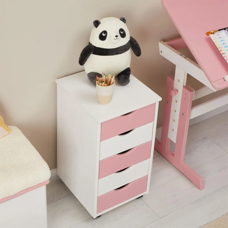 IDIMEX Rollcontainer LAGOS, Rollcontainer Kiefer Bürocontainer Rollwagen Container 5 Schubladen – Bild 4