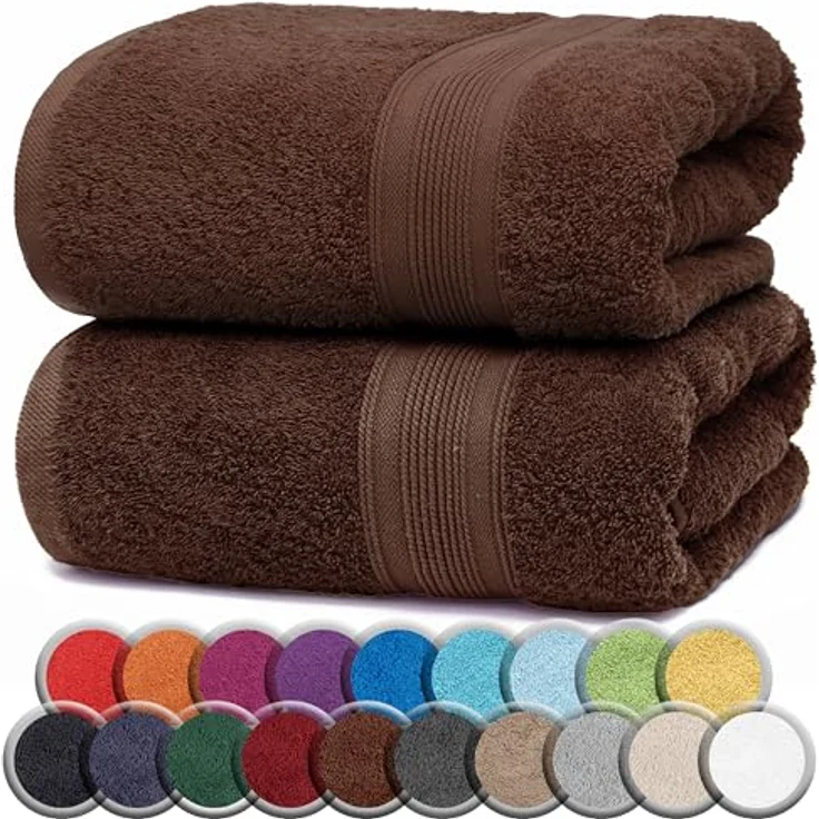 NatureMark 2er Pack SAUNATÜCHER Premium Qualität 80x200 cm SAUNATUCH Sauna-Handtuch 100% Baumwolle Farbe: Schoko Braun – Bild 2