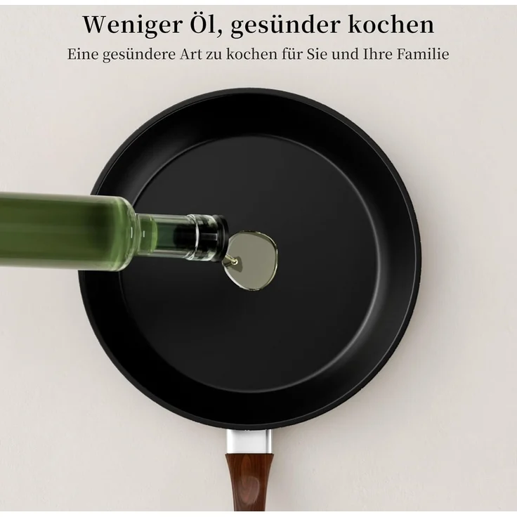 Innerwell Antihaft Bratpfanne 28 cm Große Pfanne Induktion PFOA frei Schwarz – Bild 4