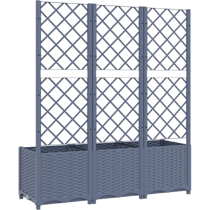 vidaXL Pflanzkübel mit Spalier Blaugrau 120x40x136 cm PP 318253 – Bild 6