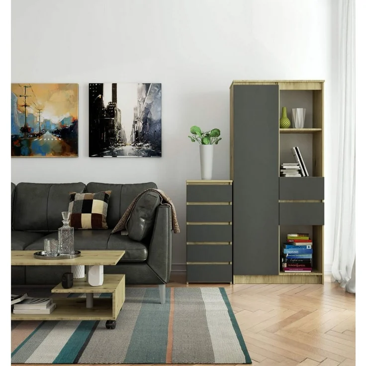 Raumhirsch Furniture Kommode mit 5 Schubladen 40 cm breit Holz Schrank, (viele Farbvarianten - Maße: 40 x 92 x 35 cm) - Hochwertig & stabil – Bild 2