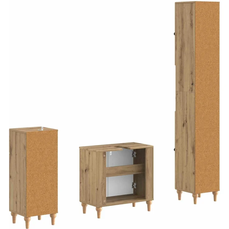 vidaXL 3-teiliges Badezimmer-Schranksystem ALKMAAR Artisan-Eiche 3417836 – Bild 6