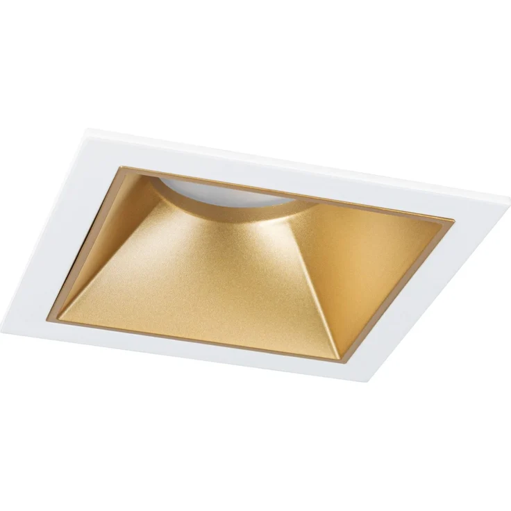 LED Einbauleuchte 3-Step-Dim Cole Coin 1er-Set IP44 eckig 88x88mm Coin 6W 470lm 230V dimmbar 2700K Weiß, Gold matt – Bild 1