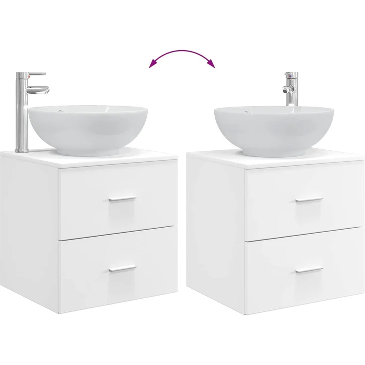 vidaXL Badezimmerschrank-Set 3 stk. Weiß 129 x 44,5 x 80 cm 3405907 – Bild 10