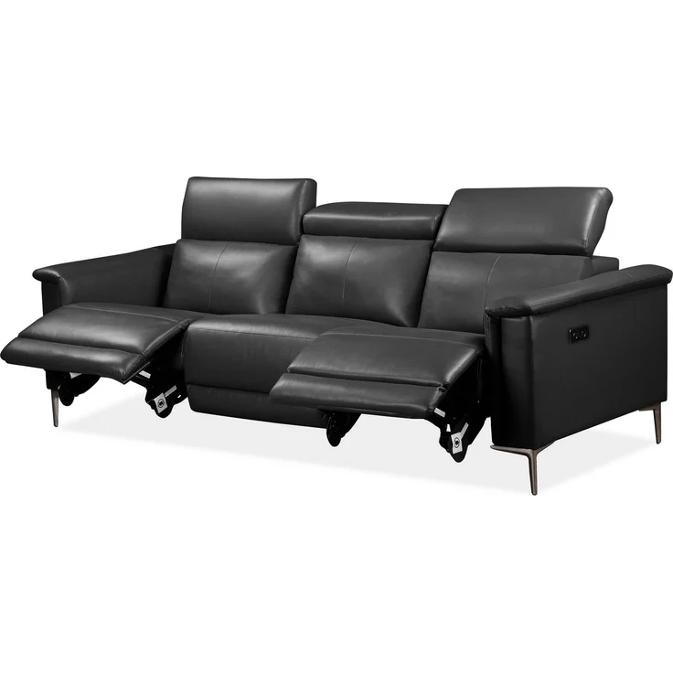 Places of Style 3-Sitzer Lund, mit manueller und elektrischer Relaxfunktion, in 2 Sitzen (links u. rechts), USB, Echtleder, Kunstleder, Webstoff – Bild 2