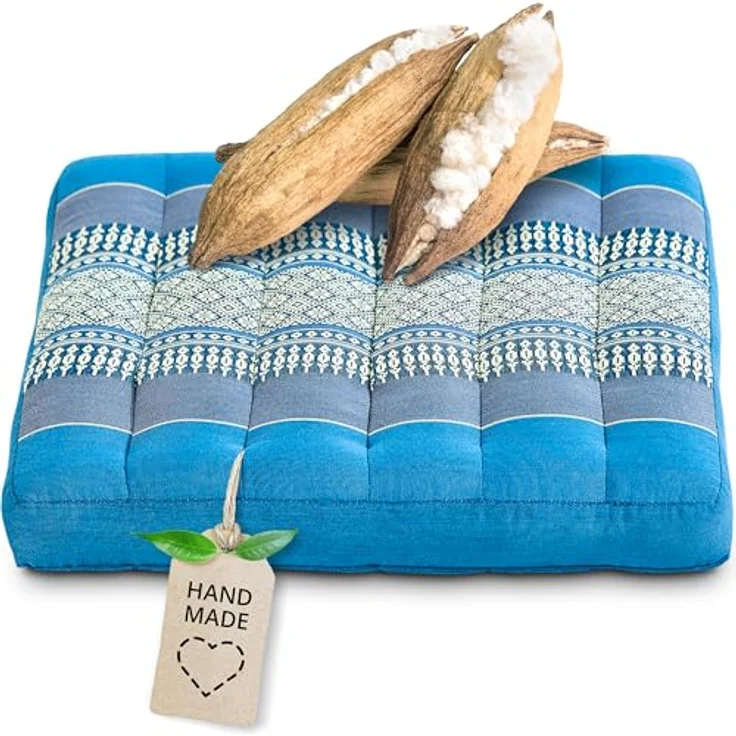 livasia Sitzkissen Sitzkissen 35 cm, vegan und handgefertigt, 35x35x6cm, Kapok – Bild 2