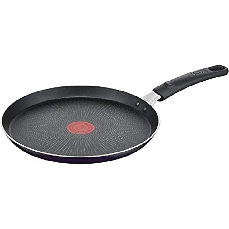Tefal D52610 Resist Crêpepfanne 25 cm | sichere Titanium Antihaftversiegelung | Thermo-Signal Temperaturindikator | leichte Reinigung | Flame Protect-Technologie | Schwarz | nicht induktionsgeeignet
