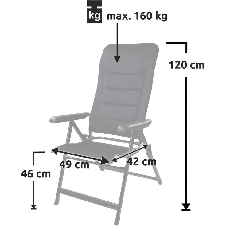 yourGEAR Campingstuhl Hochlehner Sovana 3D - XXL Gartenstuhl, Klappstuhl mit 3D Mesh Bezug – Bild 3