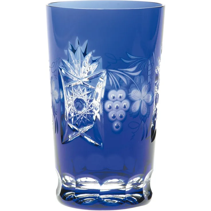 Longdrinkglas Kristall Traube kobalt (14 cm)