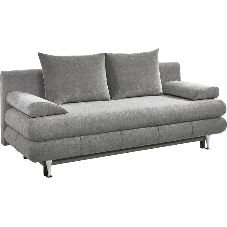 Schlafsofa Bergheim / Benfeld, Stoff, Grau, 190 x 93 x 75 cm