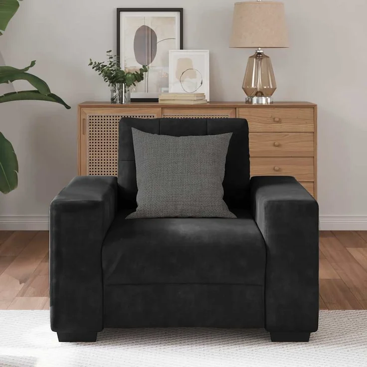 vidaXL Sessel Schwarz 100x78x80 cm Samt 4105103 – Bild 3