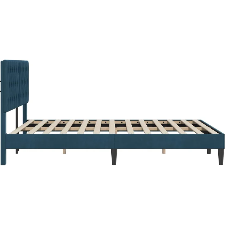 vidaXL Bettrahmen mit Kopfteil Blau 140 x 190 cm Samt 42027666 – Bild 5