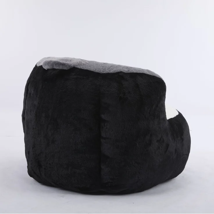 DESVIAE Sitzsack Mehrfarbig aus Kunstfell – 56x45x31 cm – Schaumstofffüllung, rutschfeste Unterseite – Bild 6