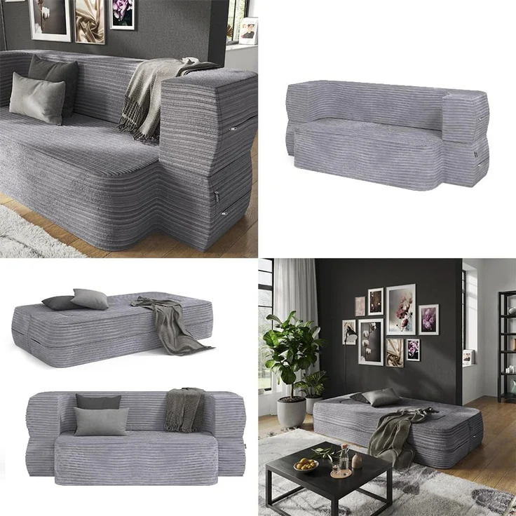 Sofa Lille Grau 190 cm mit Schlaffunktion Vitalispa – Bild 8