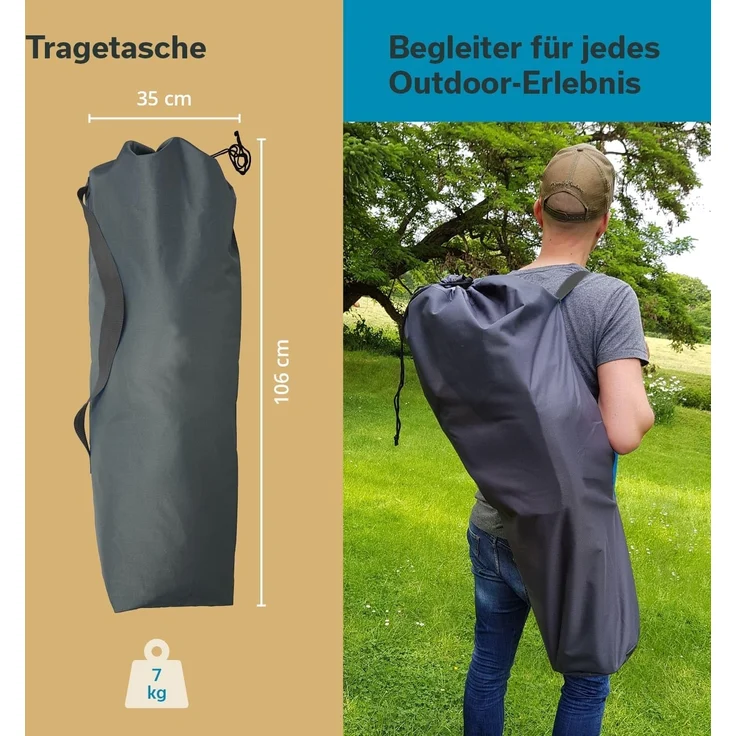 Skandika Campingstuhl Moonchair Deluxe XXL, Großer, bequemer Mondsessel, Gartenstuhl, gepolstert, klappbar, Tragegriff, Tragetasche, rund, Anti-Rutsch-Füße – Bild 6