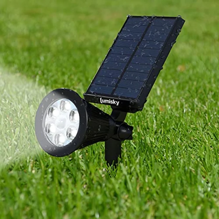 Lumisky 4x Spiky W34, 2-in-1 Solar-Spots Set, dimmbare LED-Außenbeleuchtung, kaltweiß, Höhe 42 cm, IP44, bis zu 12 Stunden Laufzeit – Bild 3