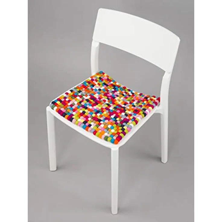 myfelt Stuhlkissen Filzkugel Sitzauflage eckig - 36 x 36 cm, beidseitig verwendbar, 100% Schurwolle – Bild 5
