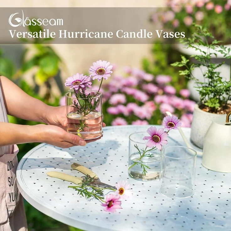 Glasseam Kleine Glaszylinder Vase 12 Stück 10x8,5cm Wedding Decoration – Bild 7