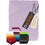 npluseins klassisches Jersey Spannbetttuch - vielen Farben + Größen - 100% Baumwolle 159. 192, 180-200x200 cm, Flieder