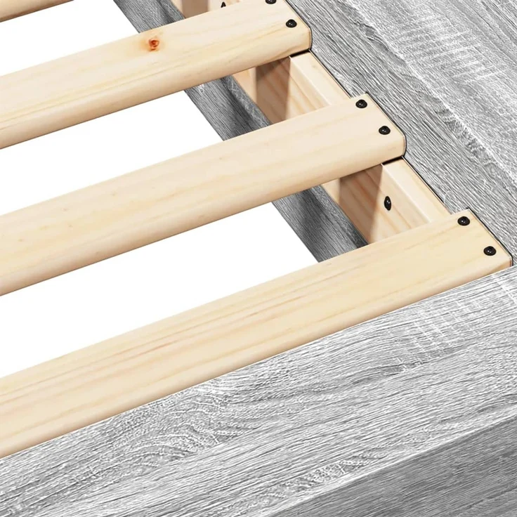 vidaXL Bettgestell Grau Sonoma 100x200 cm Holzwerkstoff 3281208 – Bild 8