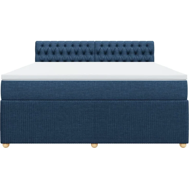 vidaXL Boxspringbett mit Matratze Blau 180x200 cm Stoff 3289848 – Bild 6