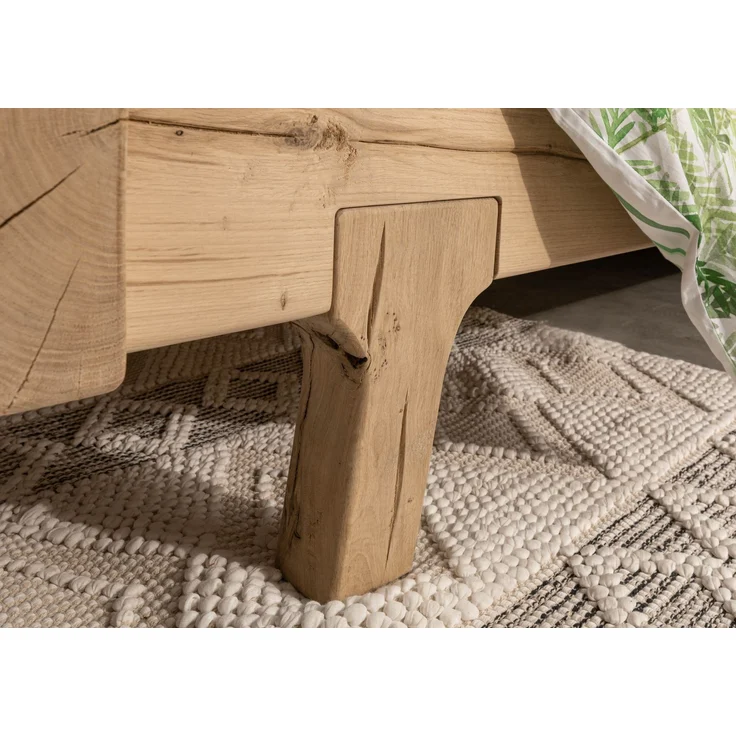 Balkenbett Eiche 160x200 natur geölt OAK HEART #02 – Bild 5