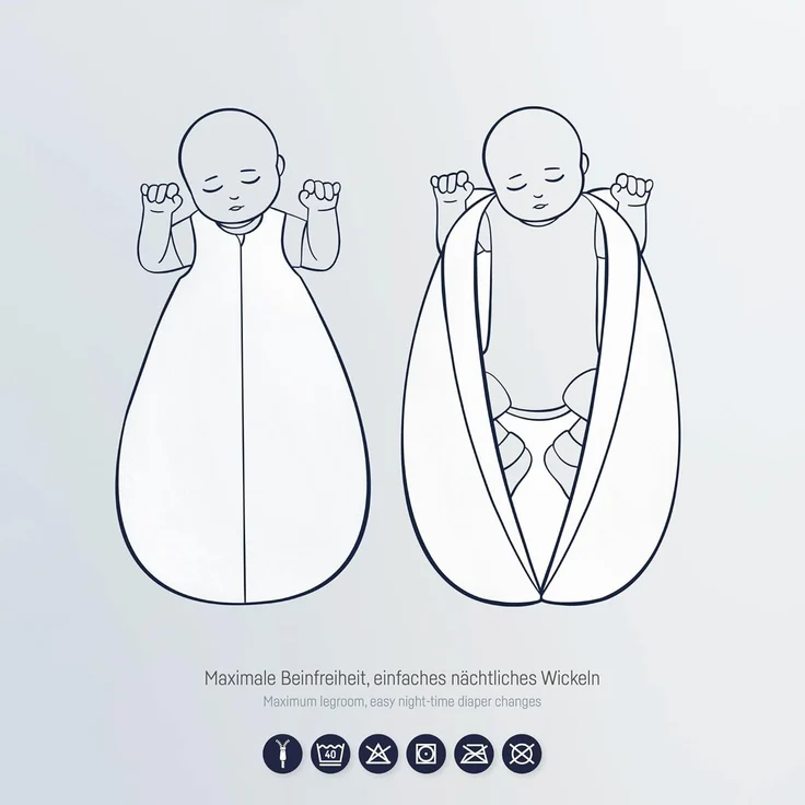 Julius Zöllner Baby Sommerschlafsack Musselin dune 70 cm – Bild 5