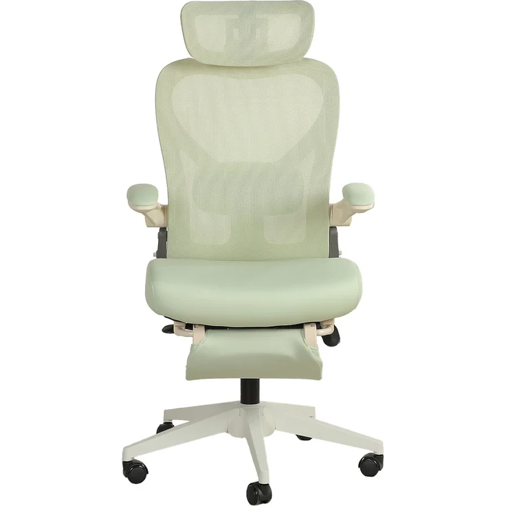 Faumrta Klappbarer ergonomischer Bürostuhl, kleiner Raumklappstuhl mit Taillenstütze, Schwammsitzkissen, klappbare Armlehnen, 3D-Kopfstützen und Bürostuhl mit Arbeitspedalen,greenFoam62cm*48.5cm*129cmGrün – Bild 1