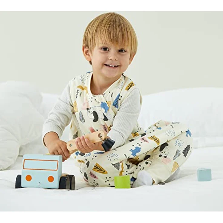Duomiaomiao Baby Schlafsack, 1x Ganzjahresschlafsack, 1.5tog-beige Panda, 95cm / Babygröße 100-110cm, 100% Baumwolle – Bild 3