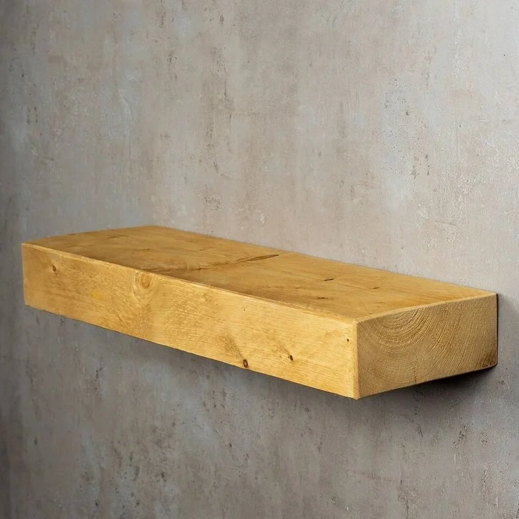 Levandeo® Wandregal, levandeo Wandregal Holz Massiv 60x20cm Eiche Farbig Wandboard Regal – Bild 3
