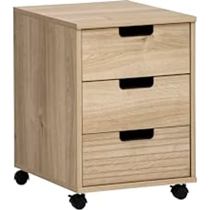 MID.YOU Rollcontainer Eiche, Kunststoff, 3 Schubladen, 40.1x57x50 cm, für Arbeitszimmer, Beimöbel erhältlich