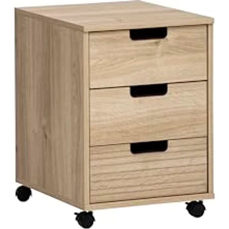 MID.YOU Rollcontainer Eiche, Kunststoff, 3 Schubladen, 40.1x57x50 cm, für Arbeitszimmer, Beimöbel erhältlich – Bild 1