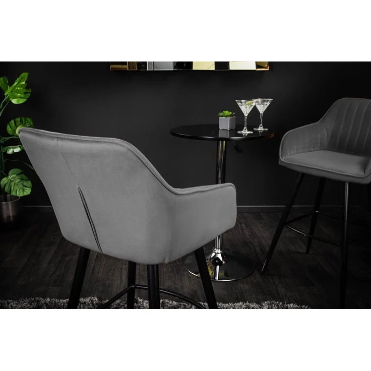 riess-ambiente Barhocker TURIN silbergrau, mit Fußablage – Bild 9