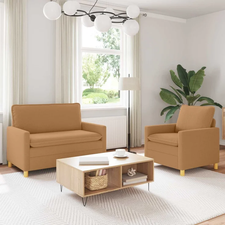 vidaXL Sofa Set 2 stk. Beige Stoff 3417040 – Bild 1