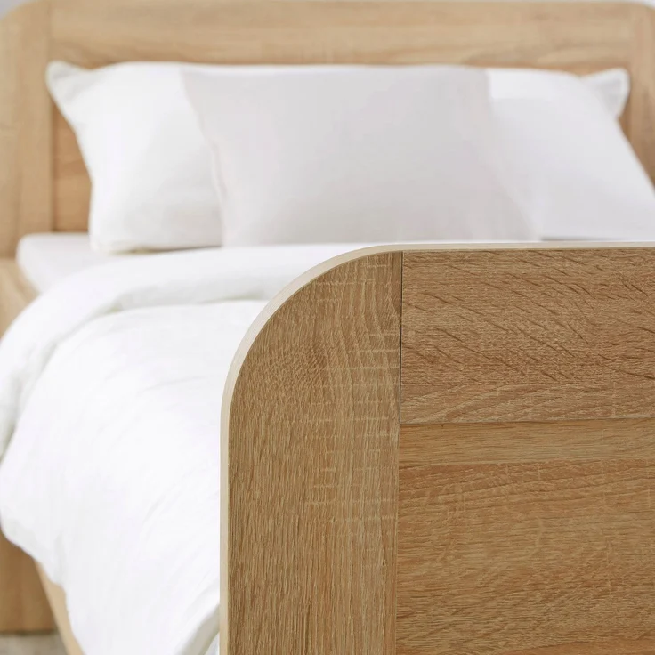 Komfortbett 100x200 Seniorenbett Höhenverstellbar Holzbett Eiche Einzelbett Hohes Bett Bettgestell – Bild 7