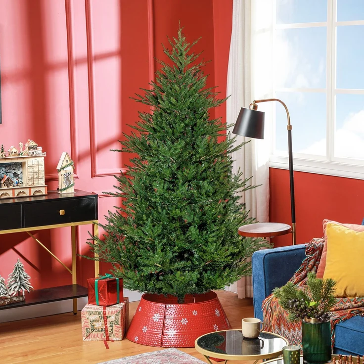 JARDJ Weihnachtsbaum 183 cm, realistisches Aussehen, Schnellaufbau, inkl Ständer, feuersicherer Kunststoff – Bild 3