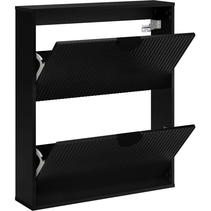 vidaXL Schuhschrank VENRAY 70 x 17 x 82 cm Holzwerkstoff Schwarz 8020064 – Bild 4