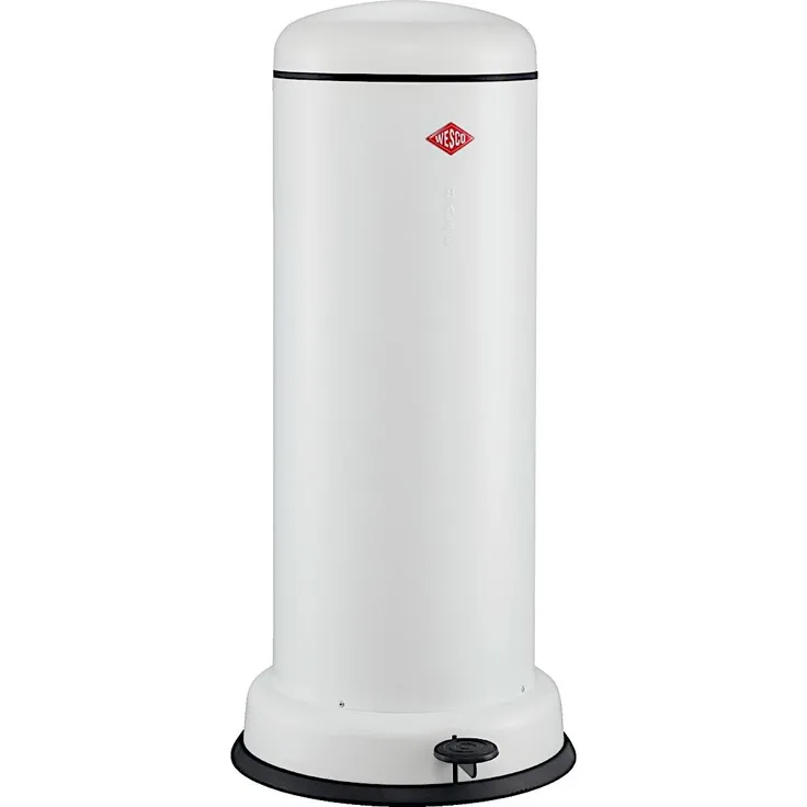 Wesco 'Big Baseboy 30' Abfalleimer, Stahlblech, 30 Liter, Weiß matt