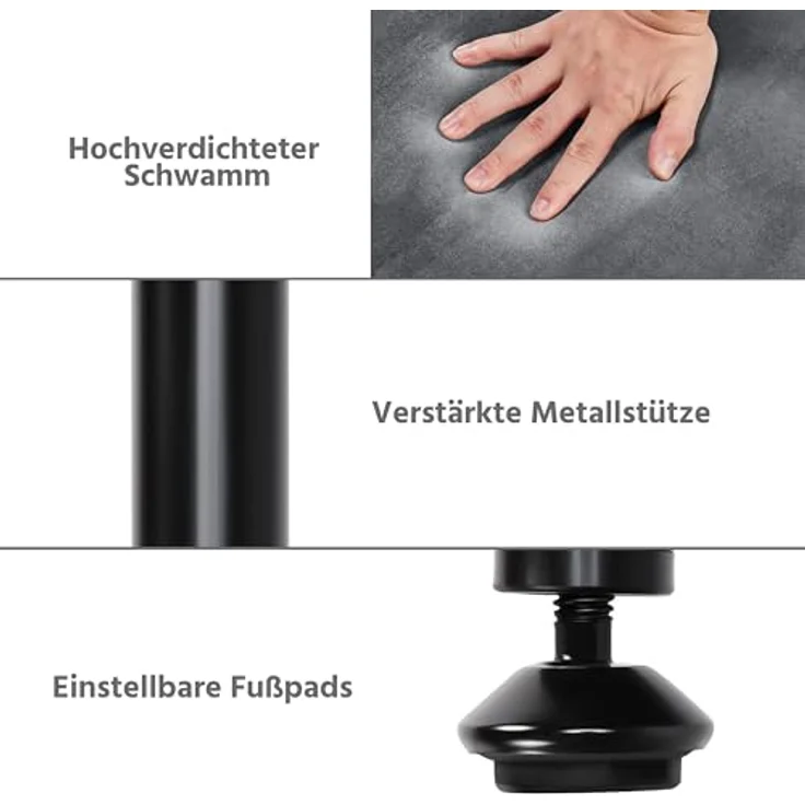 Yaheetech Esszimmerstühle, Sessel, 2er Set, Polsterstühle mit Armlehnen, Metallbeine, Samtbezug, Dunkelgrau, für Arbeitszimmer, Wohnzimmer, Schlafzimmer – Bild 8