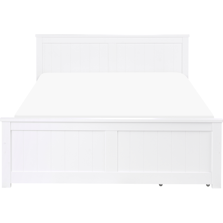 Bett mit 2 Schubladen Kiefernholz SABRAN 140x200 cm Weiß – Bild 5