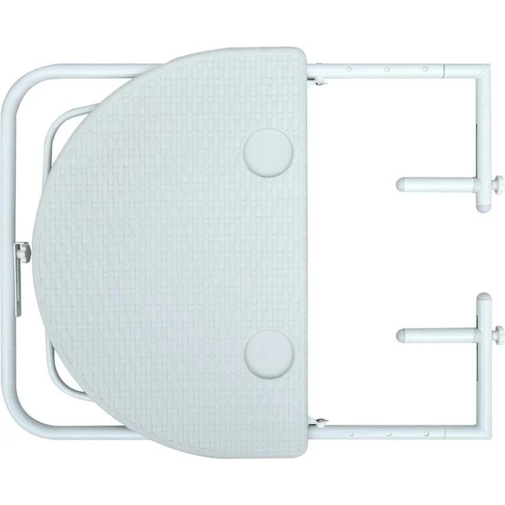 Balkonhängetisch, Balkontisch Weiß 60 x 64 x 83,5 cm Kunststoff Rattan-Optik – Bild 6