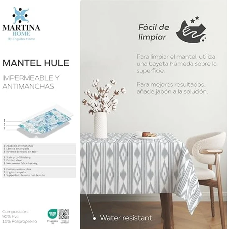 Martina Home Tischdecke, Wachstuch, Malorqui, grau, 250 x 140 cm – Bild 5