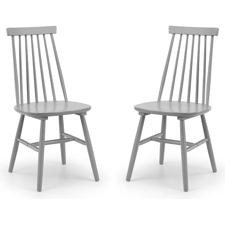 Julian Bowen Alassio Esszimmerstühle mit spindelförmiger Rückenlehne, 2er-Set, Grau